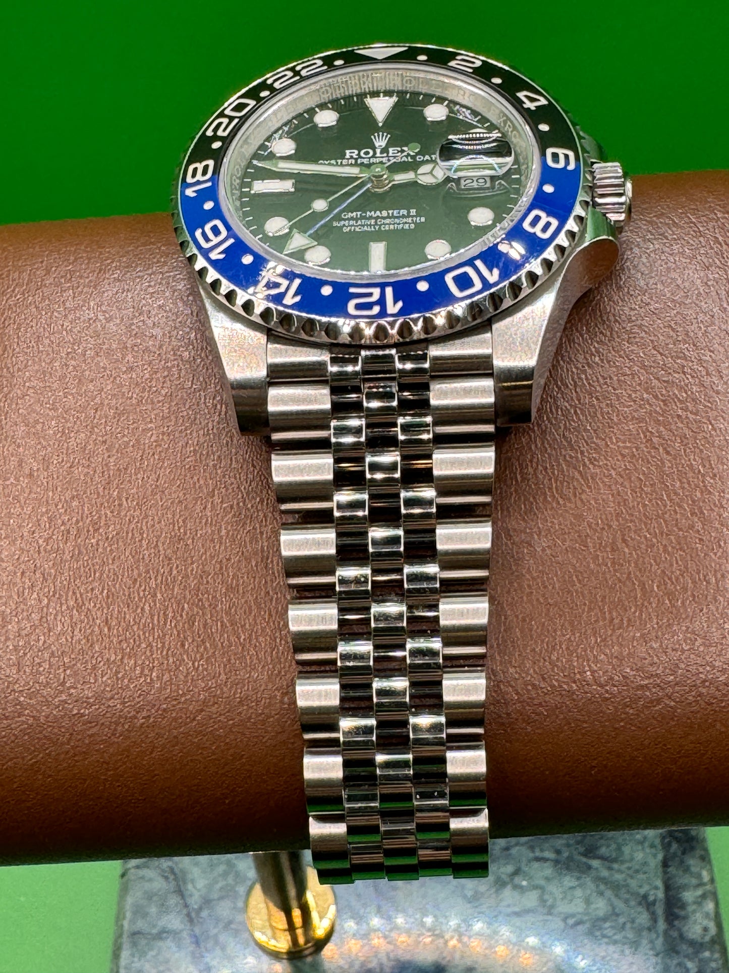 Rolex GMT Master II Batgirl on Jubilee 2021 126710BLNR