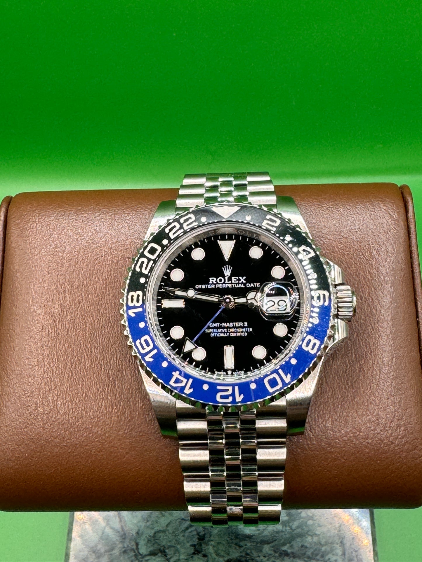 Rolex GMT Master II Batgirl on Jubilee 2021 126710BLNR